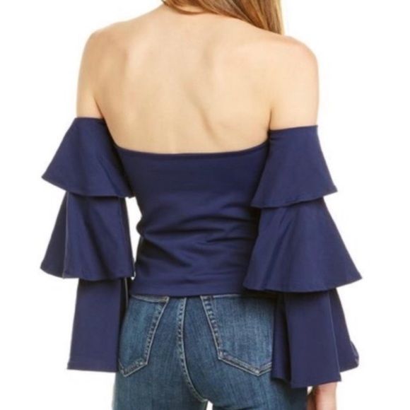 SUSANA MONACO WOMEN’S MAGNOLIA TOP RUFFLE OFF THE SHOULDER  SLEEVE  NWT SZ S - Picture 2 of 7